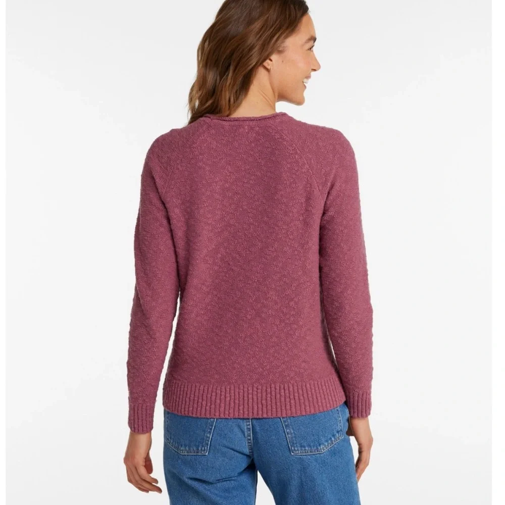 L.L. Bean Women's Midweight Cotton Slub Rollneck Pullover - Picture 3 of 7